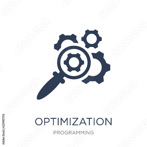 Optimization icon. Trendy flat vector Optimization icon on white background from Programming collection