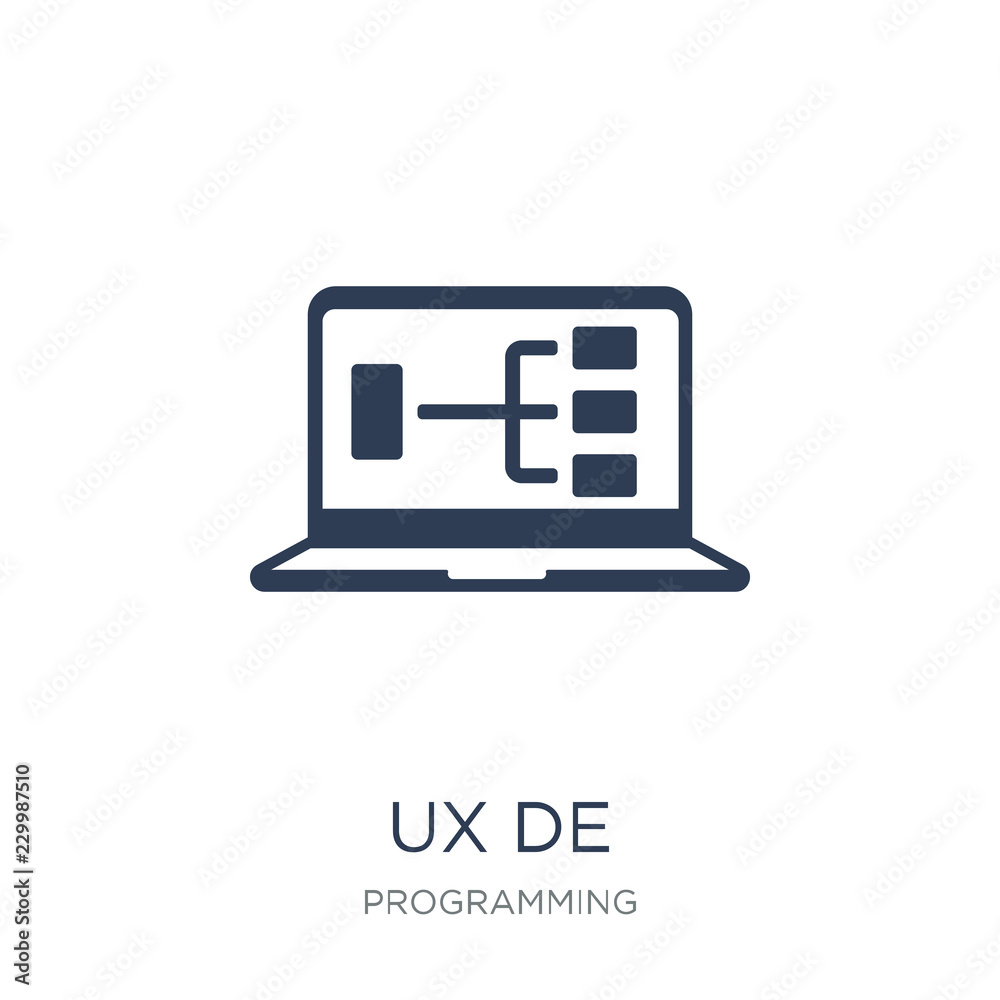 UX Design icon. Trendy flat vector UX Design icon on white background from Programming collection UX Design icon. Trendy flat vector UX Design icon on white background from Programming collection