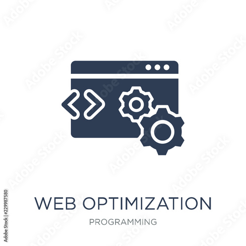 Web optimization icon. Trendy flat vector Web optimization icon on white background from Programming collection