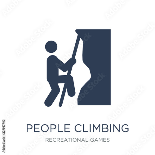 People Climbing icon icon. Trendy flat vector People Climbing icon on white background from Recreational games collection