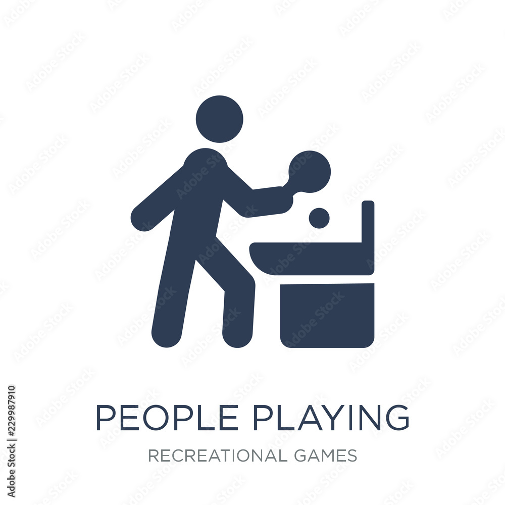 People playing Table tennis icon icon. Trendy flat vector People playing Table tennis icon on white background from Recreational games collection People playing Table tennis icon icon. Trendy flat vector People playing Table tennis icon on white background from Recreational games collection