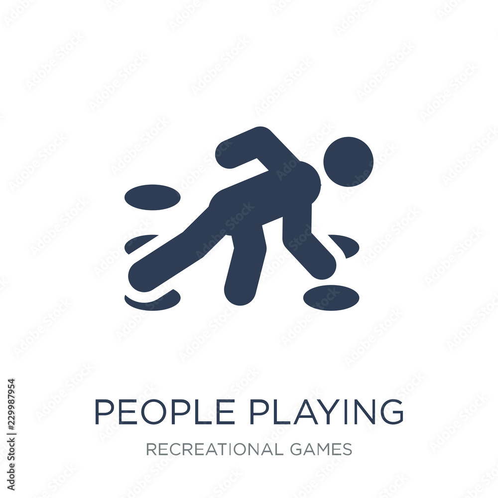 People playing Twister icon icon. Trendy flat vector People playing Twister icon on white background from Recreational games collection People playing Twister icon icon. Trendy flat vector People playing Twister icon on white background from Recreational games collection