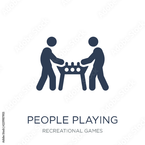 People playing Table football icon icon. Trendy flat vector People playing Table football icon on white background from Recreational games collection