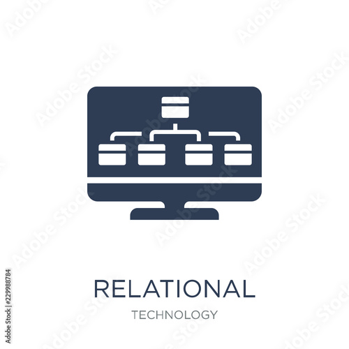Relational database management system icon. Trendy flat vector Relational database management system icon on white background from Technology collection
