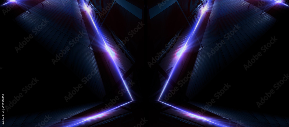 Neon lines on a dark background. Space background, lights space units. Abstract neon background, cosmic tunnels, corridors, lenses, glare, laser beams. The virtual reality Neon lines on a dark background. Space background, lights space units. Abstract neon background, cosmic tunnels, corridors, lenses, glare, laser beams. The virtual reality