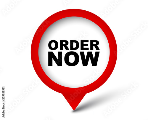red vector banner order now