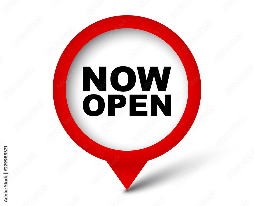 red vector banner now open red vector banner now open