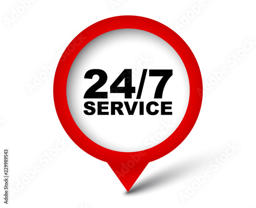 Free Download red vector banner 24/7 service - GFXLoad