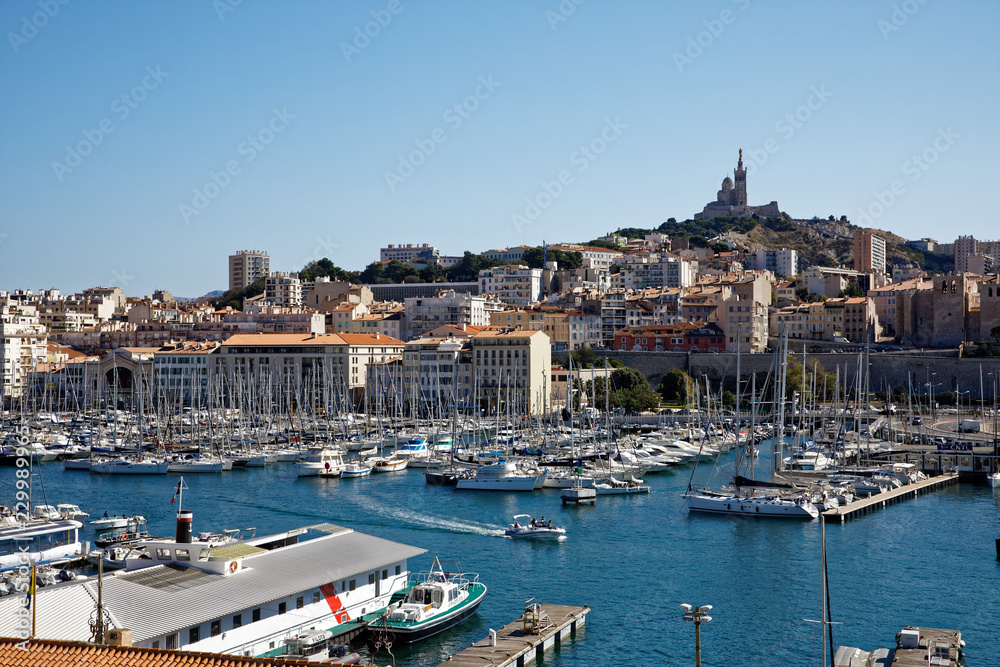 Marseille, France - October 4, 2018: The famous european harbour, old port in Marseille