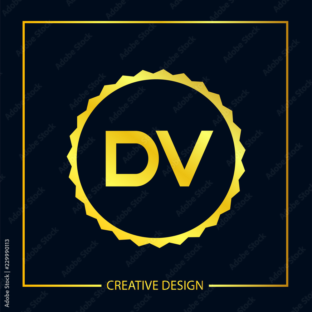 Fototapeta premium Initial Letter DV Logo Template Design