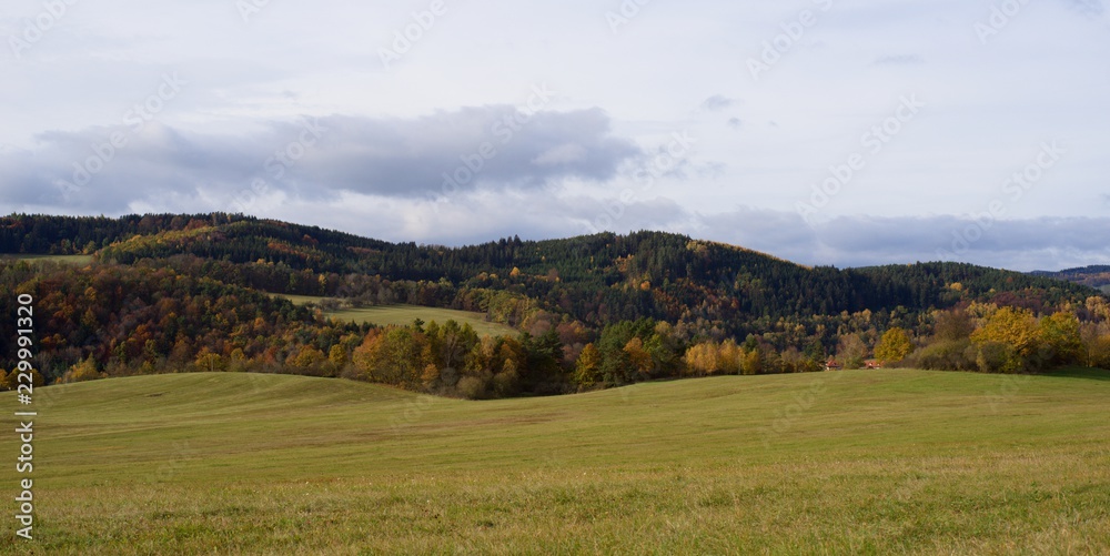 Autumn view of the countryside, rural nature autumn.