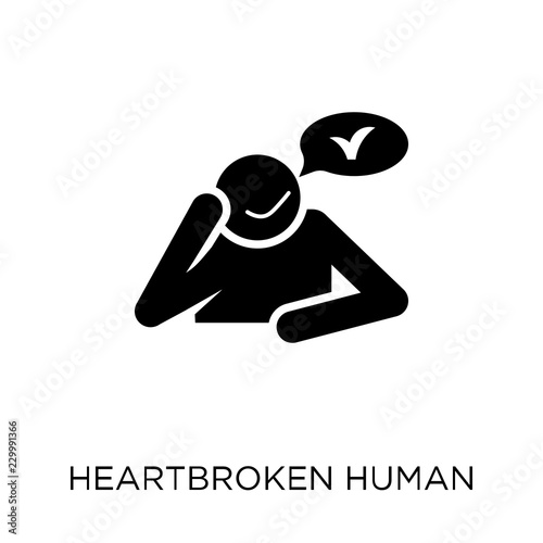 heartbroken human icon. heartbroken human symbol design from Feelings collection.