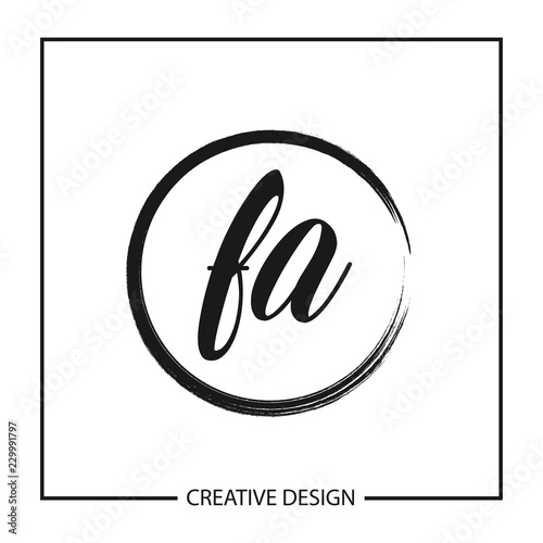 Initial Letter Logo FA Template Design