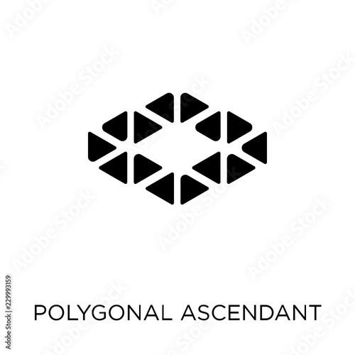 Polygonal ascendant signal icon. Polygonal ascendant signal symbol design from Geometry collection.