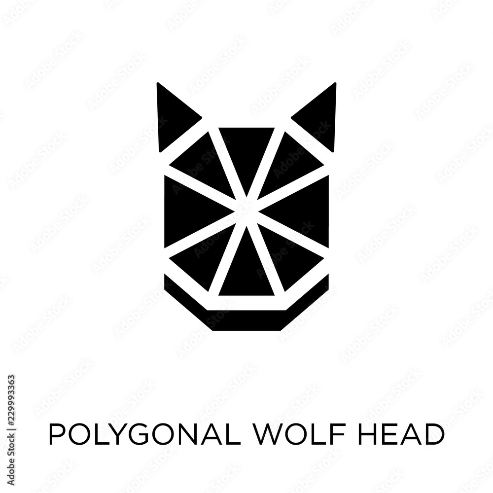 Polygonal wolf head icon. Polygonal wolf head symbol design from Geometry collection.