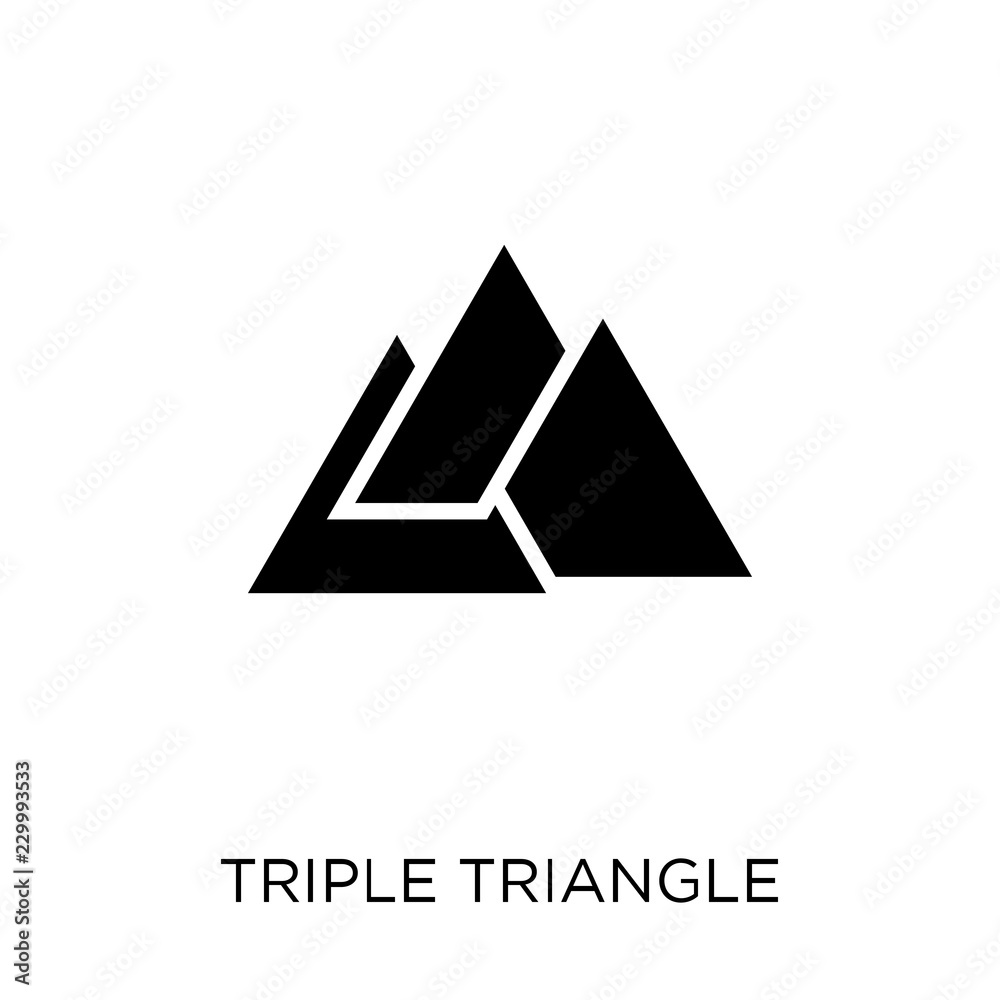 Triple triangle icon. Triple triangle symbol design from Geometry