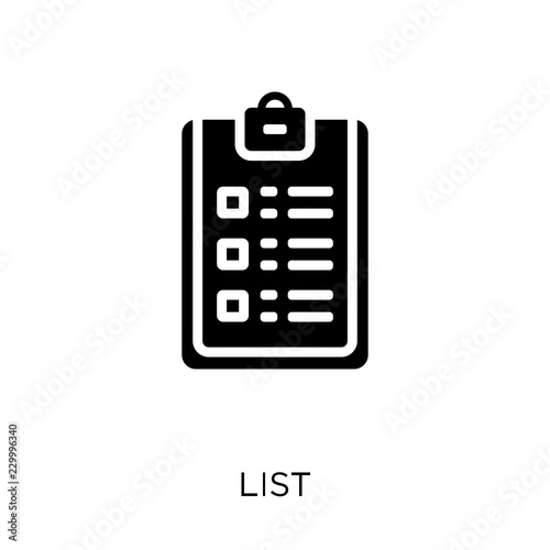 List icon. List symbol design from Time managemnet collection. Simple element vector illustration. Can be used in web and mobile.