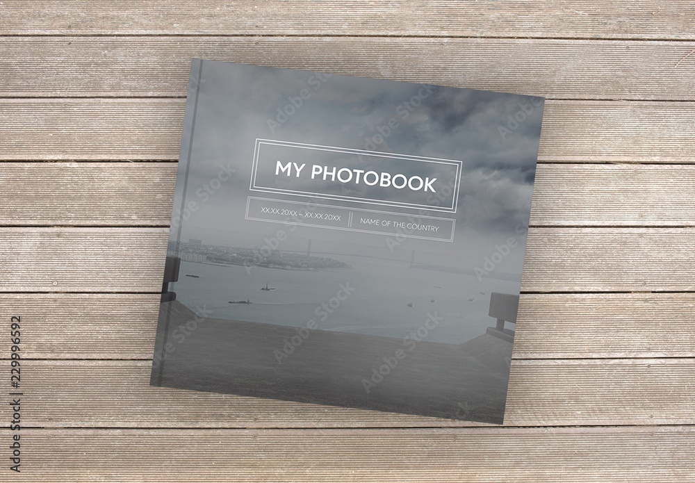 Square Black and White Book Layout Stock Template | Adobe Stock
