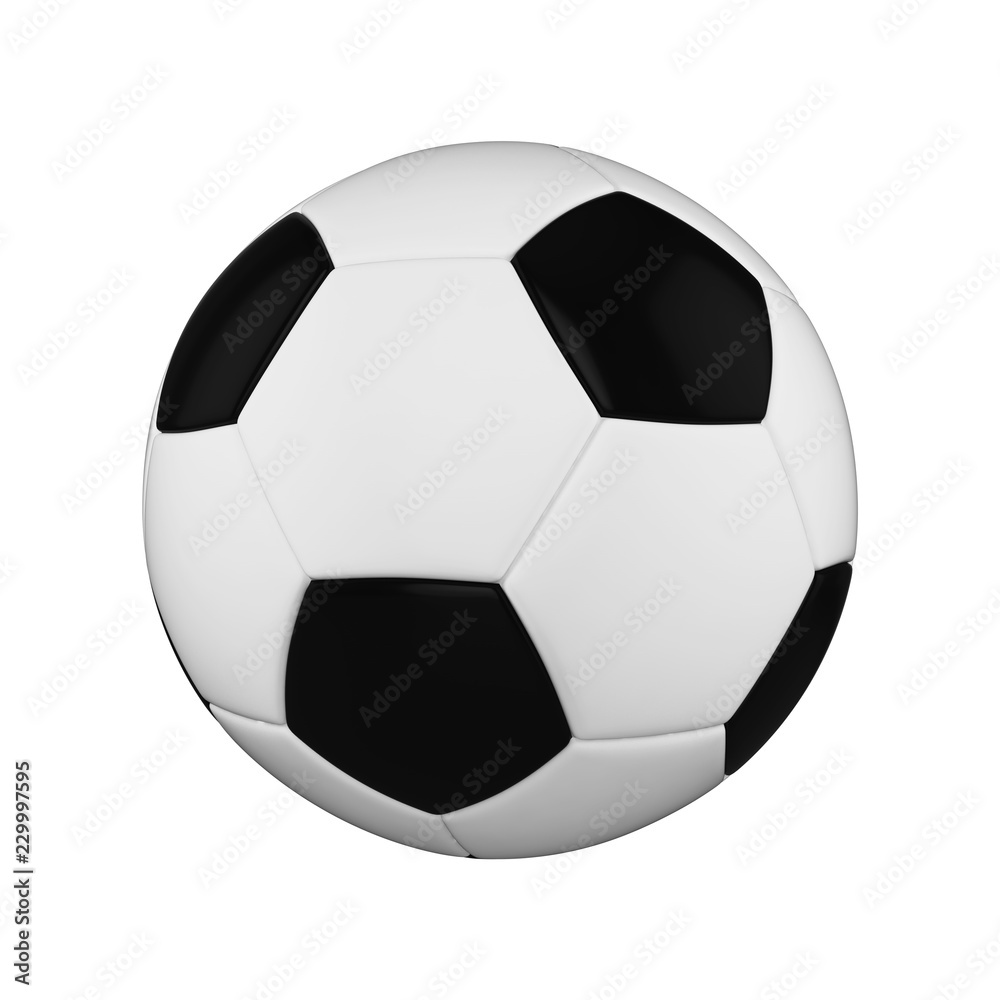 Soccer ball isolated on white background. Black and white football ball. Soccer ball isolated on white background. Black and white football ball.