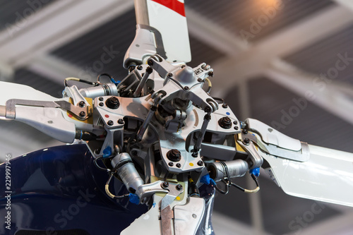 The rotor of helicopter.