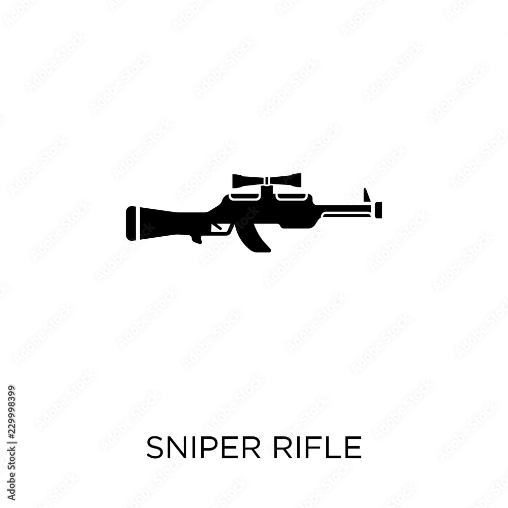 Sniper Rifle icon. Sniper Rifle symbol design from Army collection. Simple element vector illustration. Can be used in web and mobile.