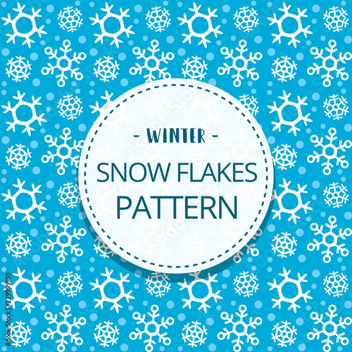 vector doodle winter snow flakes illustration seamless pattern background template