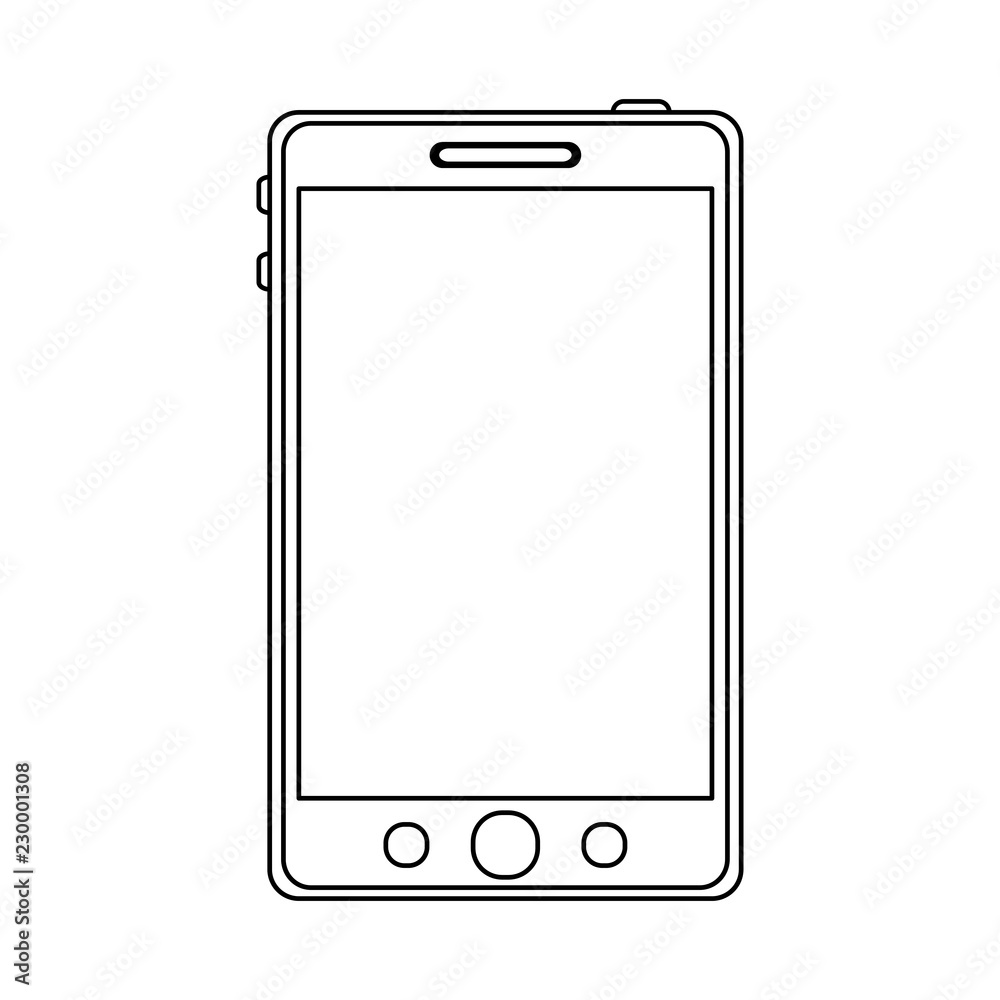 Smartphone mobile technology in black and white Smartphone mobile technology in black and white
