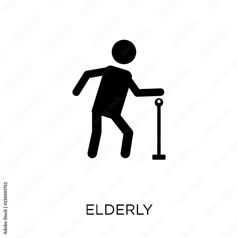 Elderly icon. Elderly symbol design from Insurance collection. Simple element vector illustration. Can be used in web and mobile. Elderly icon. Elderly symbol design from Insurance collection. Simple element vector illustration. Can be used in web and mobile.