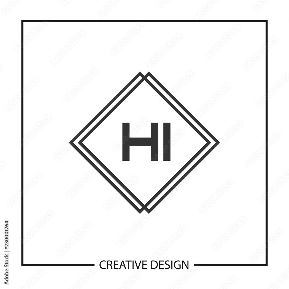Initial HI Letter Logo Template Design