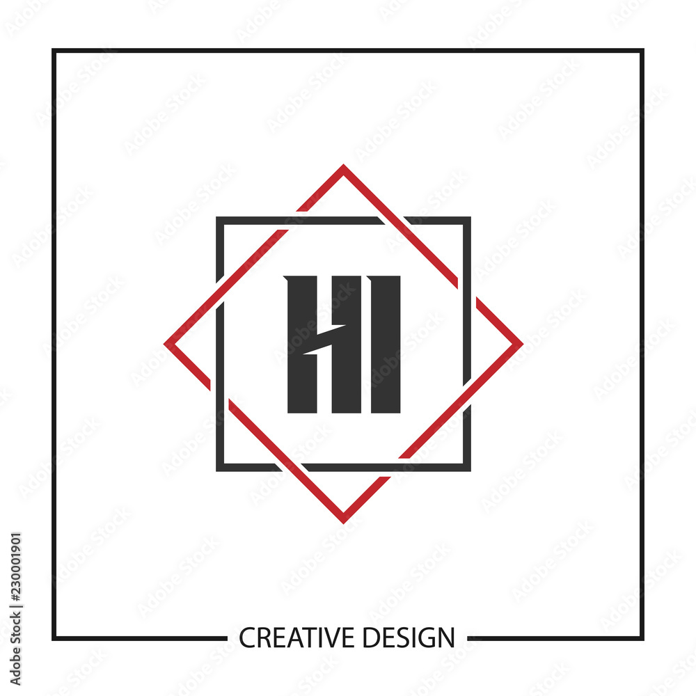 Initial HI Letter Logo Template Design