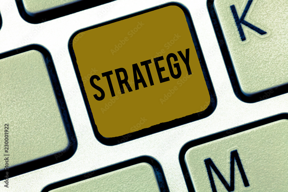 Word writing text Strategy. Business concept for plan of action designed to achieve long term or overall aim. Word writing text Strategy. Business concept for plan of action designed to achieve long term or overall aim.