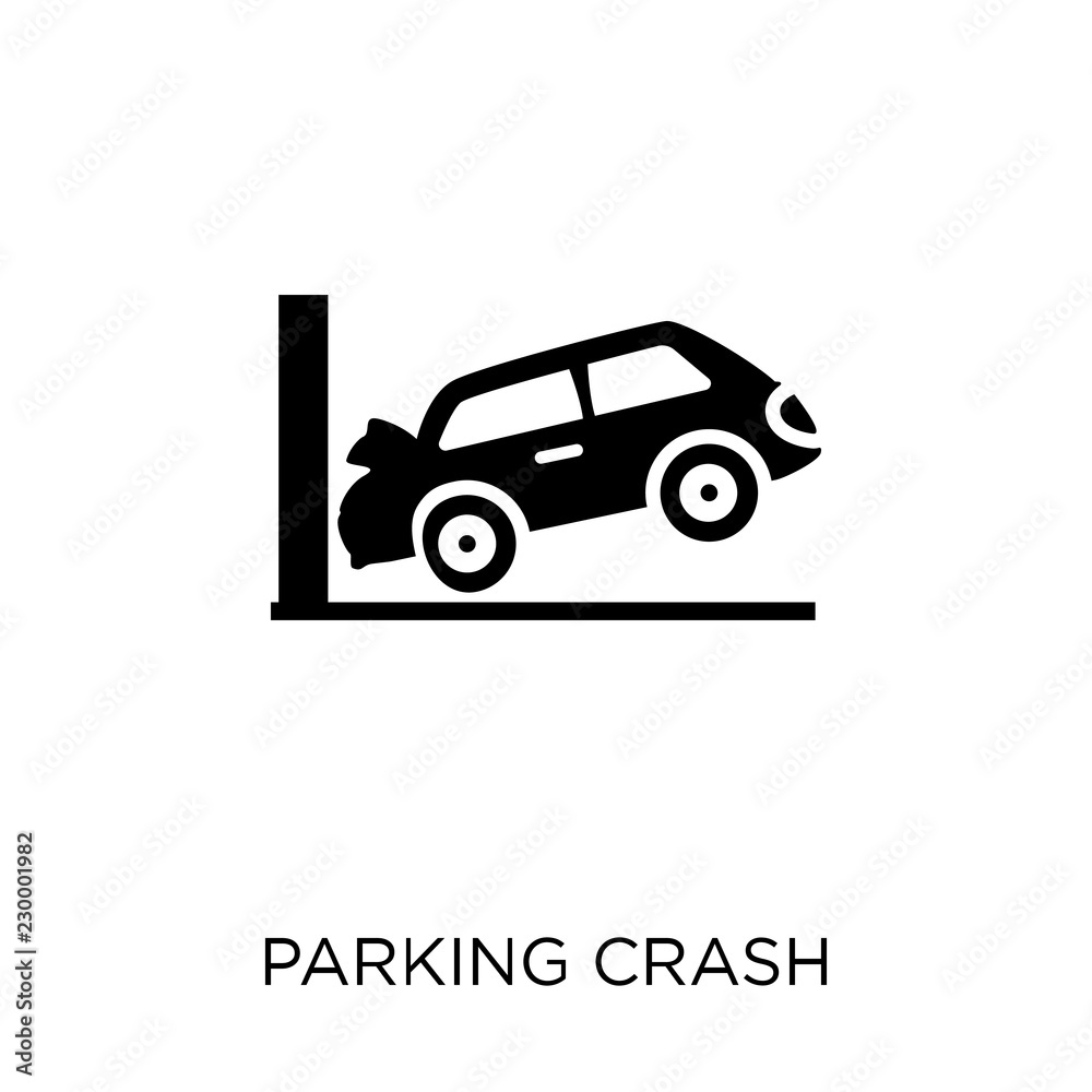 Parking crash icon. Parking crash symbol design from Insurance collection. Simple element vector illustration. Can be used in web and mobile.