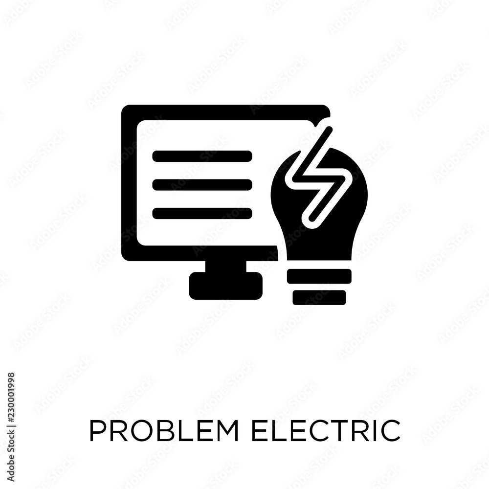 Problem electric icon. Problem electric symbol design from Insurance collection. Simple element vector illustration. Can be used in web and mobile. Problem electric icon. Problem electric symbol design from Insurance collection. Simple element vector illustration. Can be used in web and mobile.