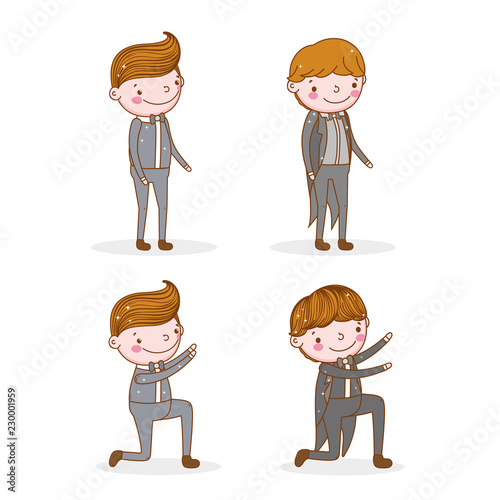 set groom man with suit and hairstyle