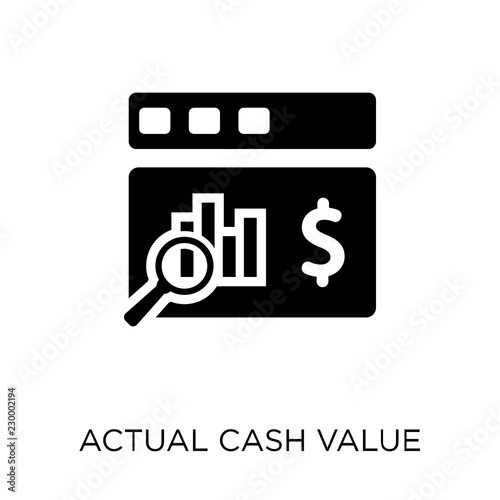 Actual Cash Value icon. Actual Cash Value symbol design from Insurance collection. Simple element vector illustration. Can be used in web and mobile.