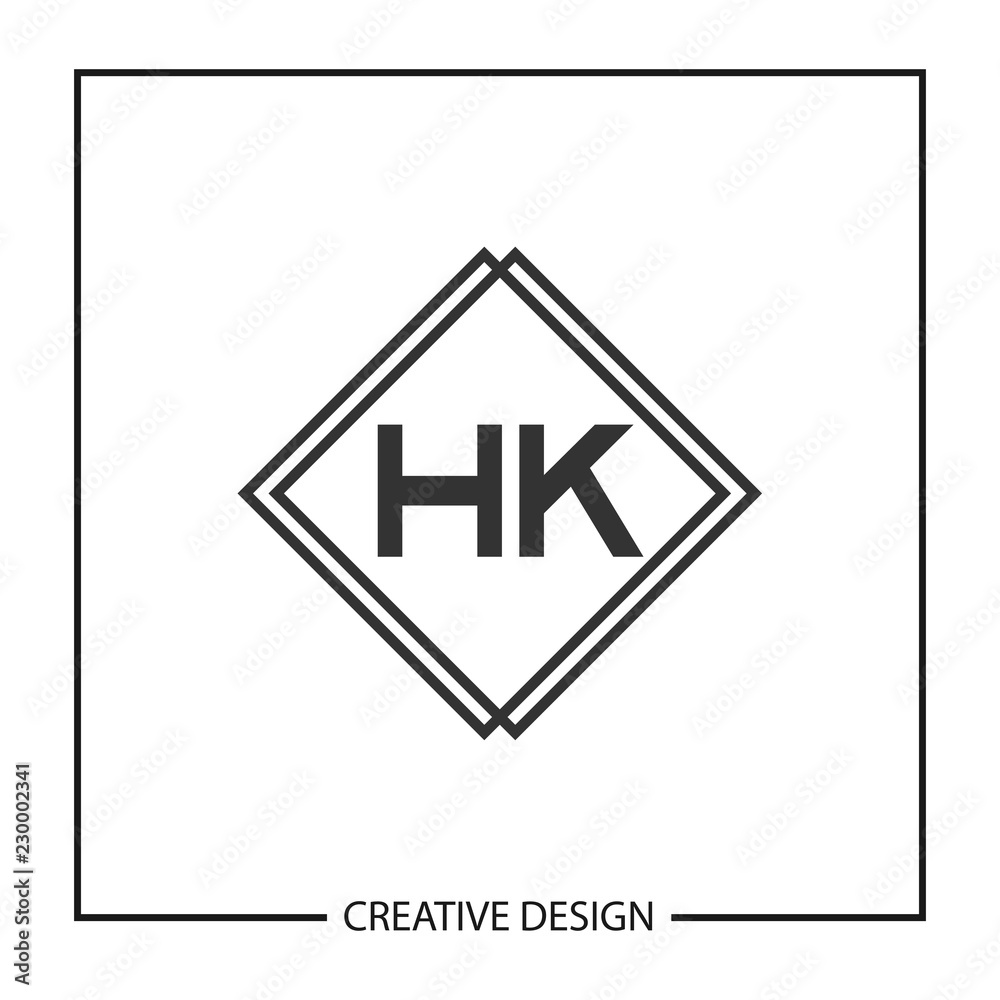 Obraz premium Initial HK Letter Logo Template Design