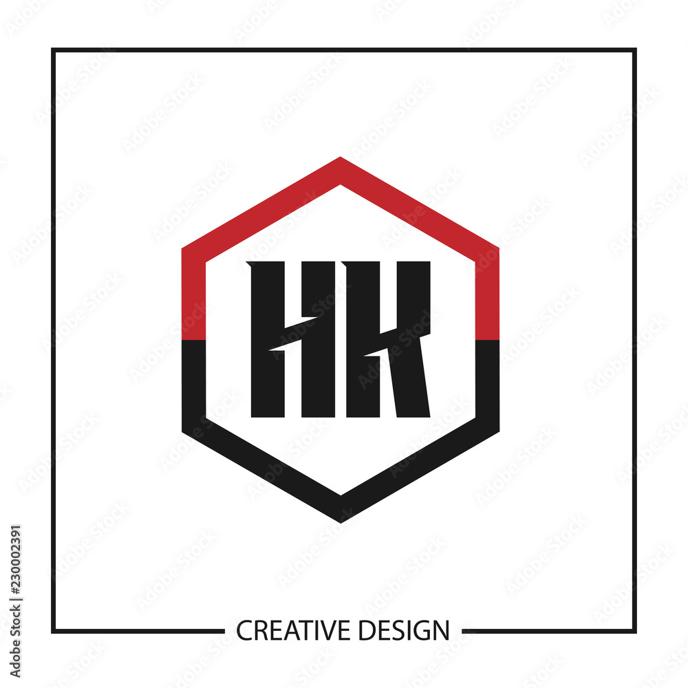 Initial HK Letter Logo Template Design