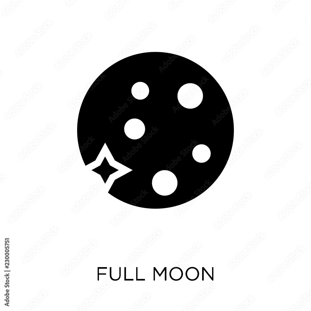 Fototapeta premium Full moon icon. Full moon symbol design from Weather collection.