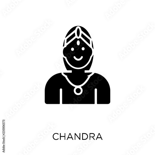 Chandra icon. Chandra symbol design from India collection.