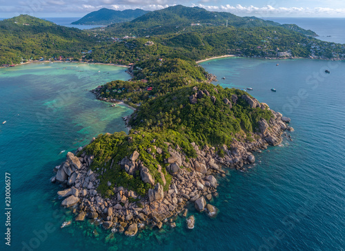 Top view small island in the sea.