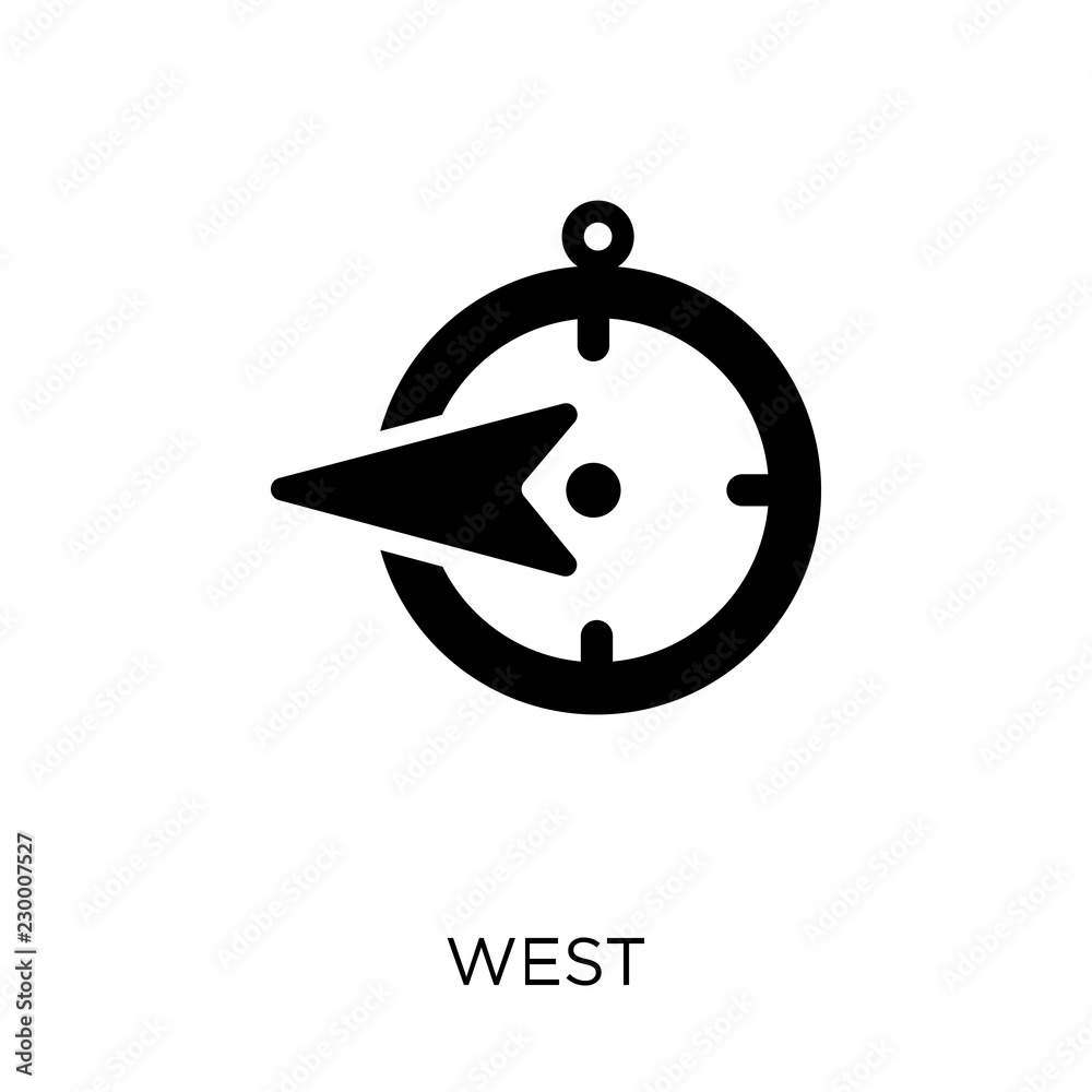 West icon. West symbol design from Maps and locations collection. Stock