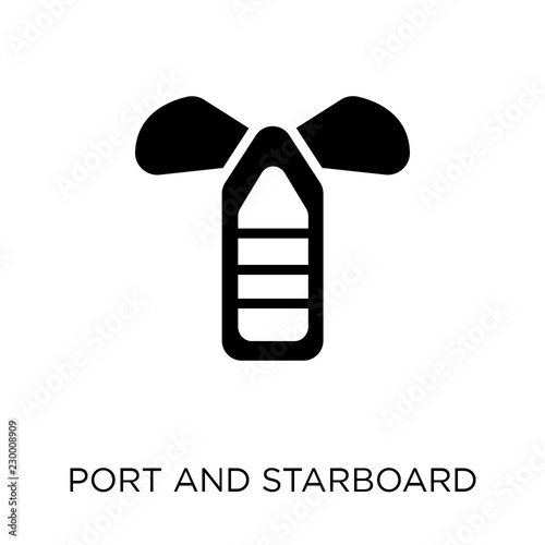 port and starboard icon. port and starboard symbol design from Nautical collection.