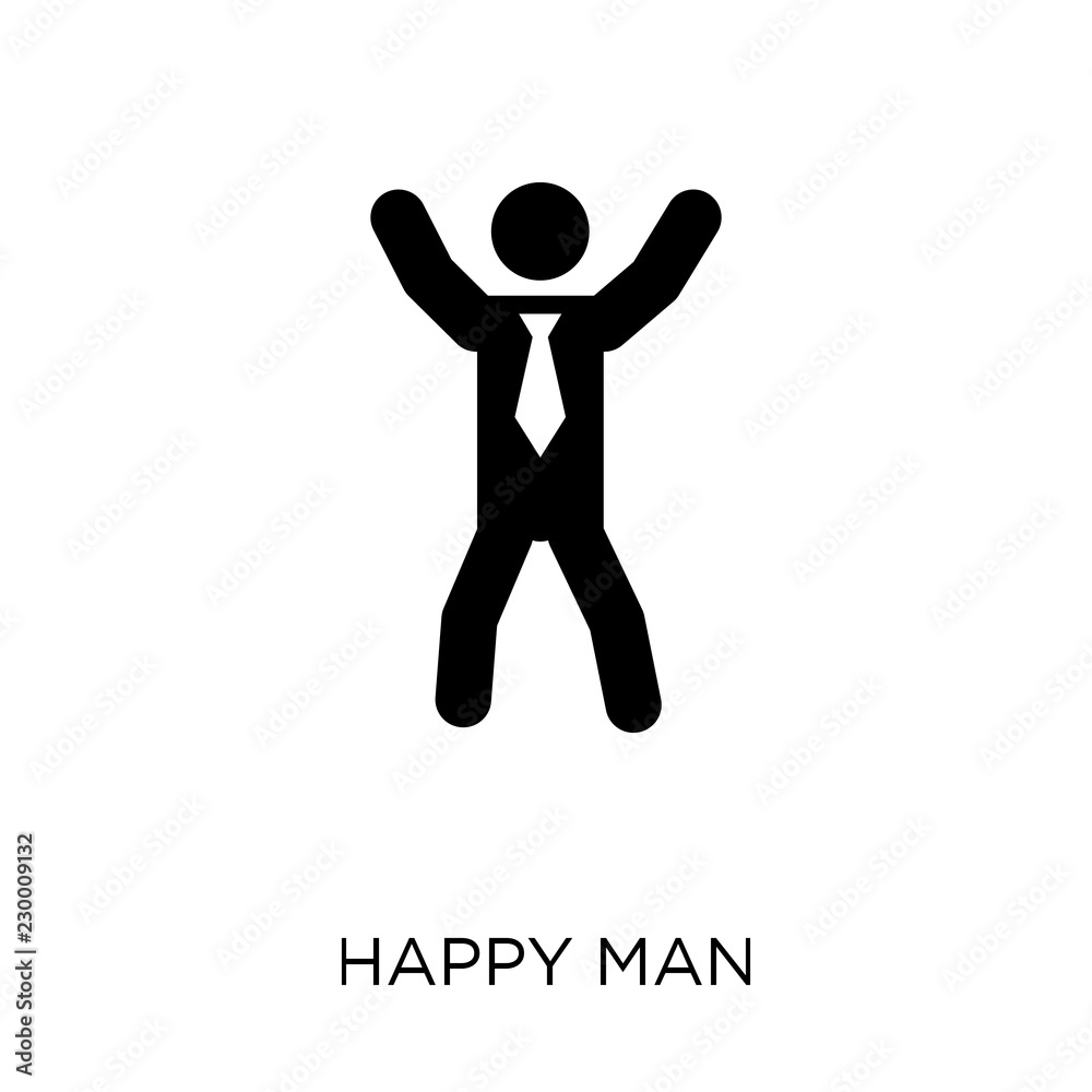 Happy man icon. Happy man symbol design from People collection. Happy man icon. Happy man symbol design from People collection.