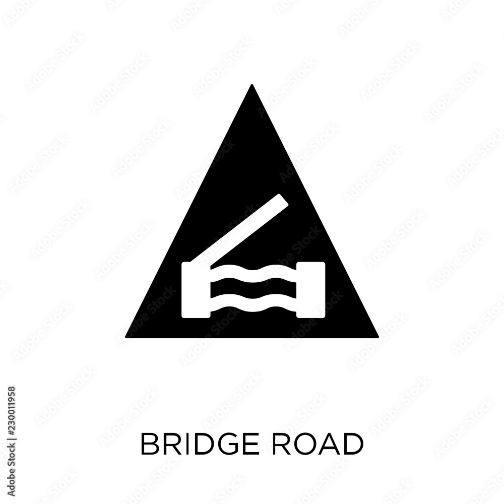 Fototapeta premium Bridge road sign icon. Bridge road sign symbol design from Traffic signs collection.
