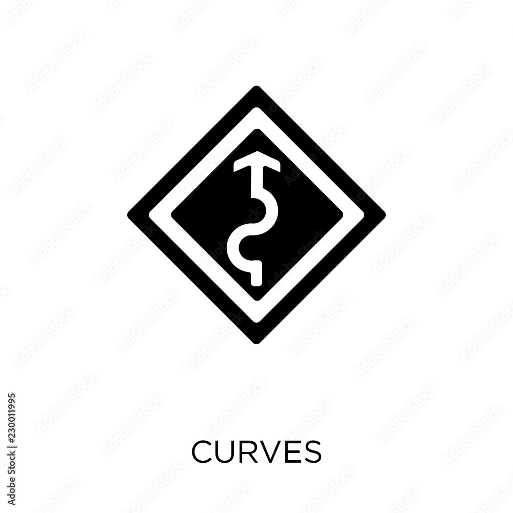 Curves sign icon. Curves sign symbol design from Traffic signs collection. Curves sign icon. Curves sign symbol design from Traffic signs collection.