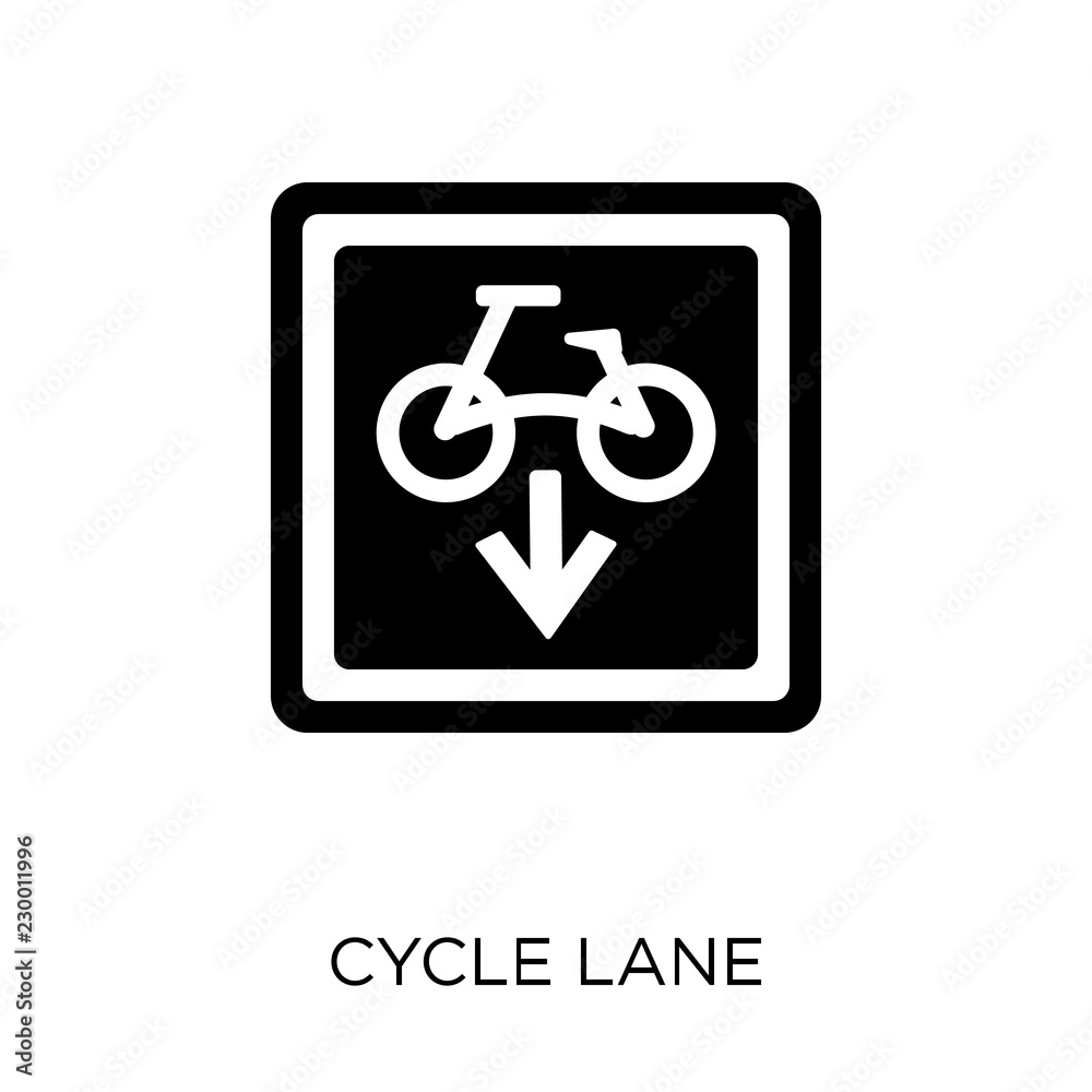Cycle lane sign icon. Cycle lane sign symbol design from Traffic signs collection. Cycle lane sign icon. Cycle lane sign symbol design from Traffic signs collection.