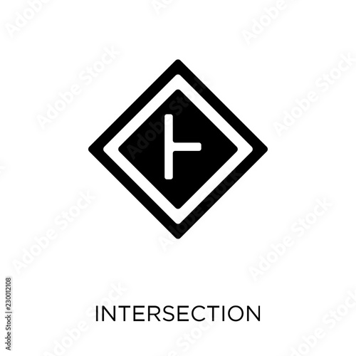 Free Download Intersection sign icon. Intersection sign symbol design from Traffic signs collection. - GFXLoad