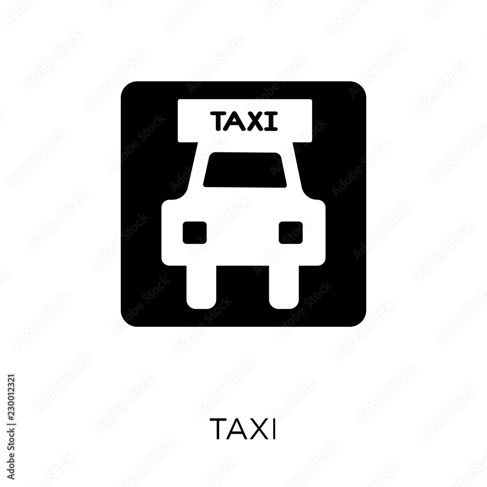 Taxi sign icon. Taxi sign symbol design from Traffic signs collection. Taxi sign icon. Taxi sign symbol design from Traffic signs collection.