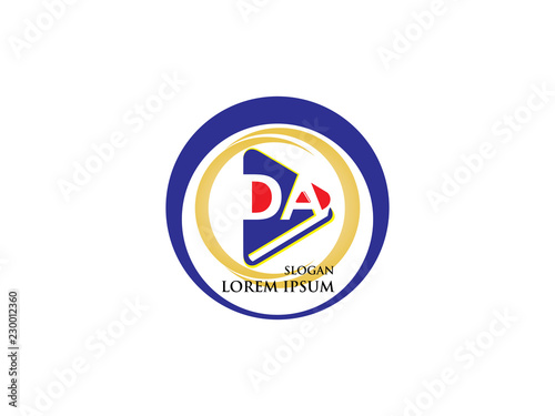Free Download Initial Letter D and A library books Design Logo. Graphic Branding Letter Element. - GFXLoad