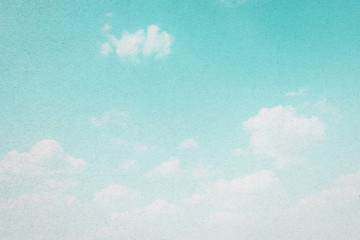 Cloud and sky with grunge paper texture background.